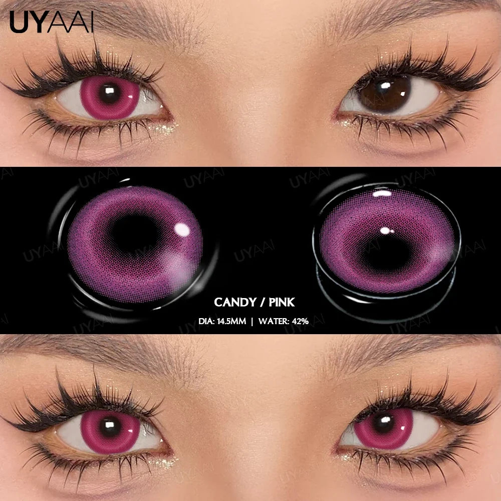 Cosplay Colored Contact Lenses 1 Year 2pcs Crazy Red Contact Lenses Anime Black Eye Lenses Halloween Beauty Makeup Lens
