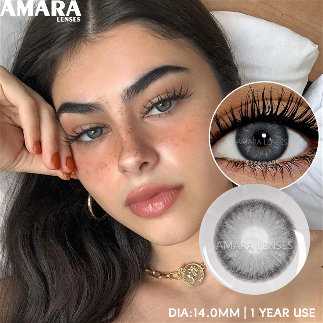 Black Colored Contact Lenses for Eyes 1 Pair Contact Lenses Natural Beauty Color Lens Eyes Yearly Use Fashion Lenses