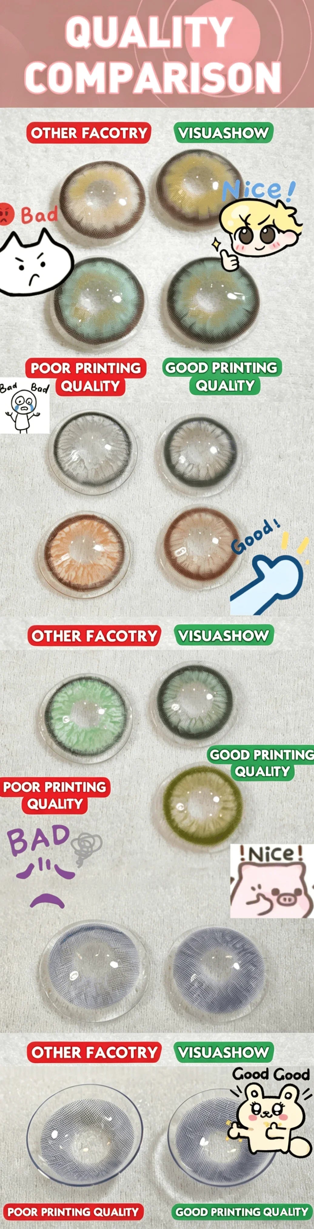 1 Pair Soft Comfort Lenses, Prescription Colored Contact Lenses With Myopia Power,Flower Pattern Anime Eye Accessorie