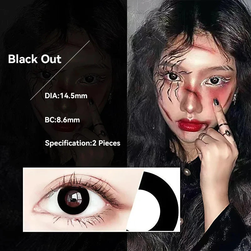 Eye Eyes Color Contacts Colored Contact Lenses Lens Small Pupil Cosmetic Cosplay Student 2Pcs 12 Months 1 Year Yearly Use
