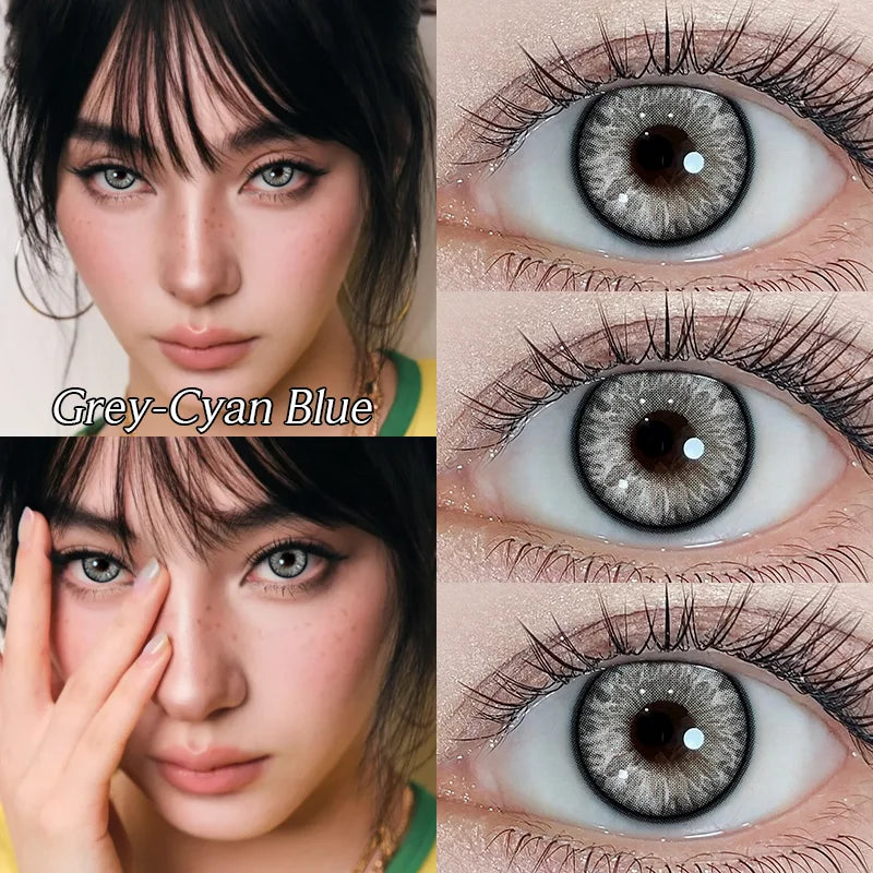 1Pair Colored Lenses for Eyes with Prescription Green Brown Contacts Lenses Natural High Quality Lenses Beauty Pupils