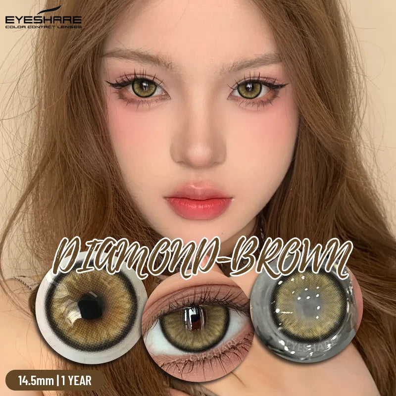 1 Pair Color Contact Lenses for Eyes Color Pupils Natural Brown Lenses Beautiful Pupils Cosmetic Gray Eye Lenses Yearly