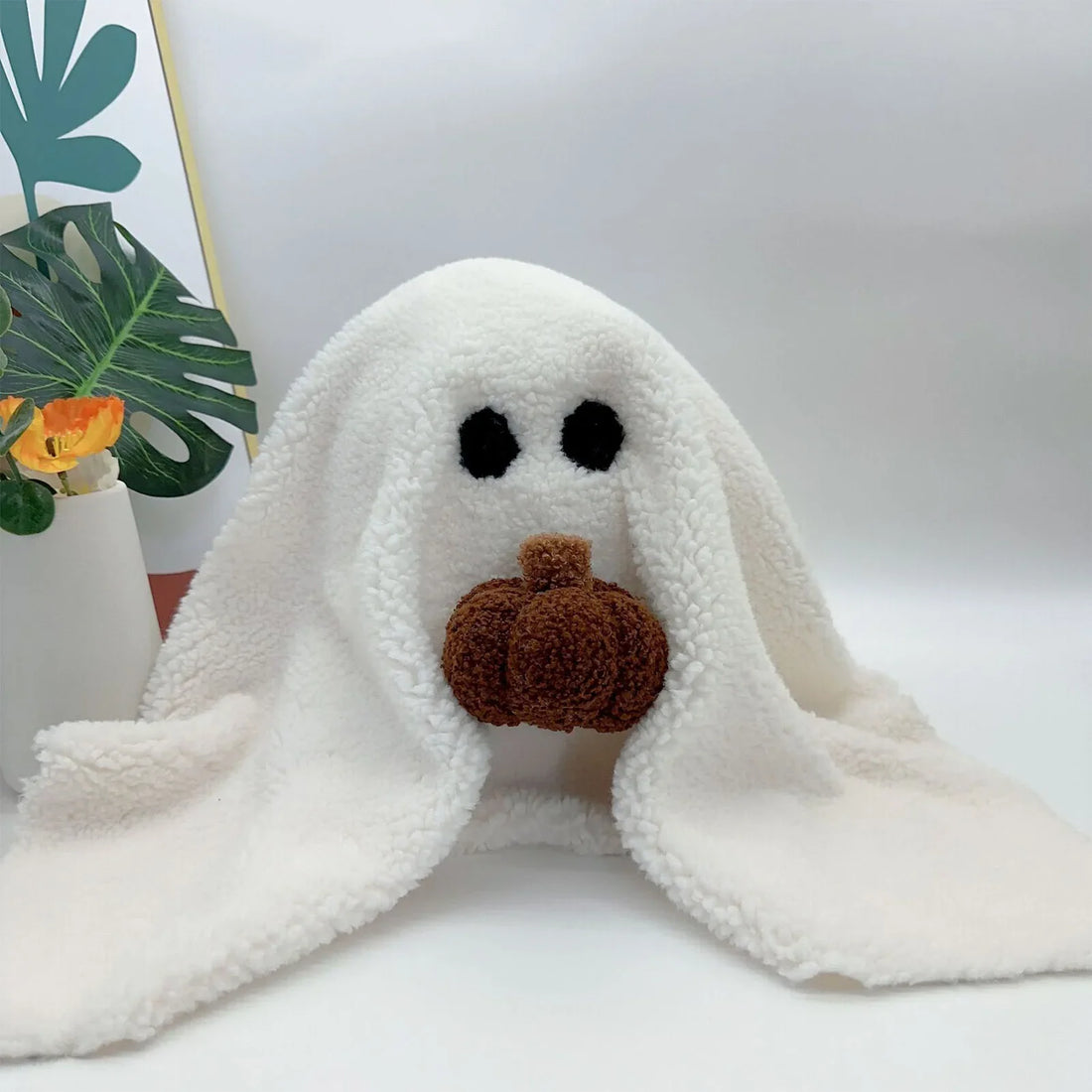Halloween Ghost with Pumpkin Pillow Cute PP Cotton Stuffed Ghost Throw Pillow for Festive Party  Decor Stuffed Ghost Pillow