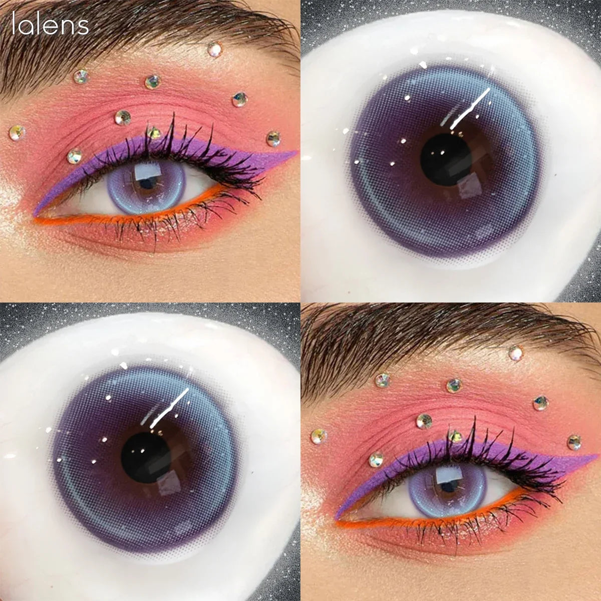 14.2mm Half Yearly Colored Contact Lenses Multichrome Natural Anime Cosplay Contacts for Daily Eye Beauty