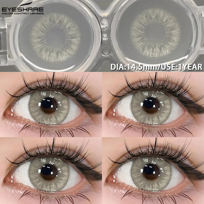 1pair Blue Contact Lenses For Eyes Korean Cute Lens Eye Makeup Pupil Brown Softlenses Women's color contact lenses
