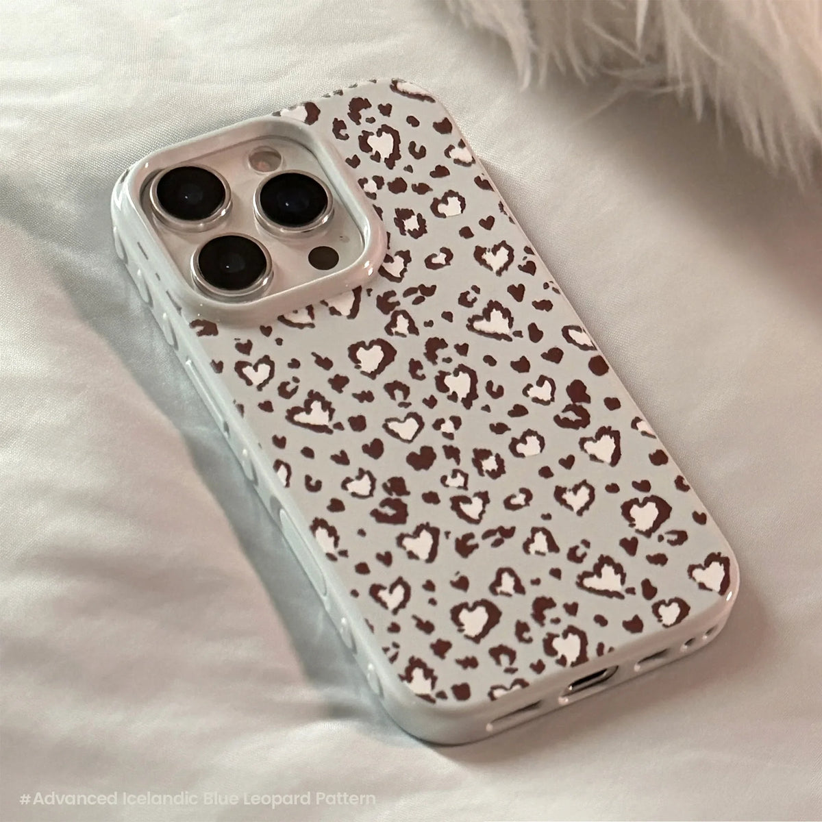 Stylish Retro Blue Leopard Print Love Heart Soft Phone Case For iPhone 16 15 14 13 12 17 Pro Max Shockproof Protective Cover