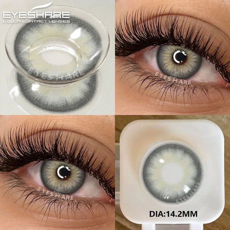 2Pcs Color Contact Lenses for Eyes Natural Gray Eye Lenses Brown Contact Lens Fashion Blue Lenses Green Contacs Yearly