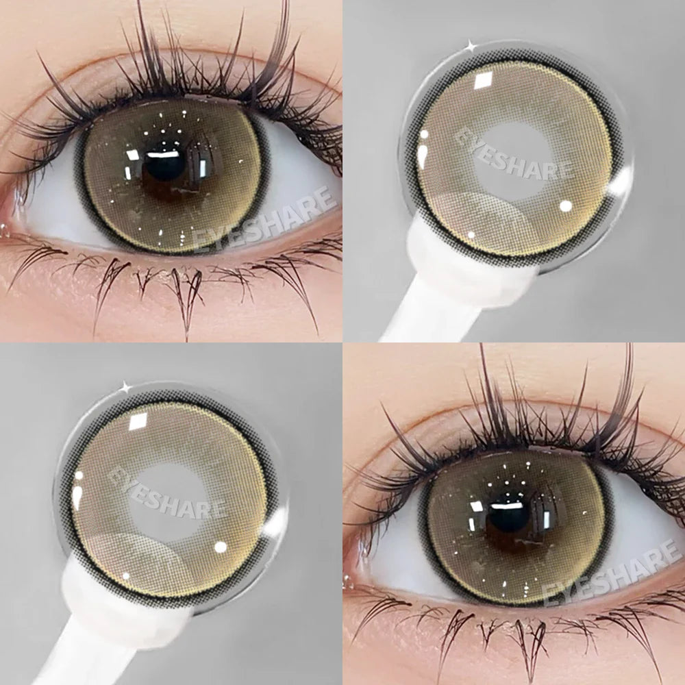 2pcs Blue Color Contact Lenses Natural Gray Eye Lens Beautiful Pupils Yearly Fashion Brown Softlens Cosmetics
