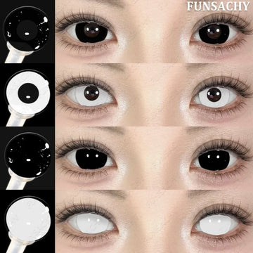 Cosplay Lenses White Black Contact Lenses for Halloween Party Makeup Contact Lens 14.0mm/14.5mm Anime Cosplay Softlens