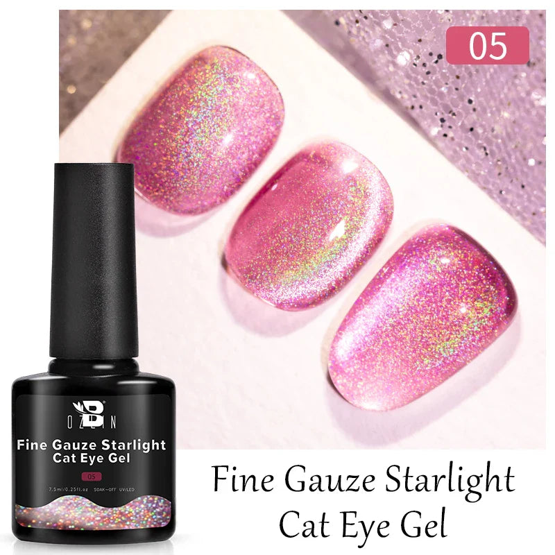 7.5ml Golden Gradient Cat Eye Nail Polish Gel Phototherapeutic Gel Soak Off Nail Magnetic Gel Polish Nail Art DlY