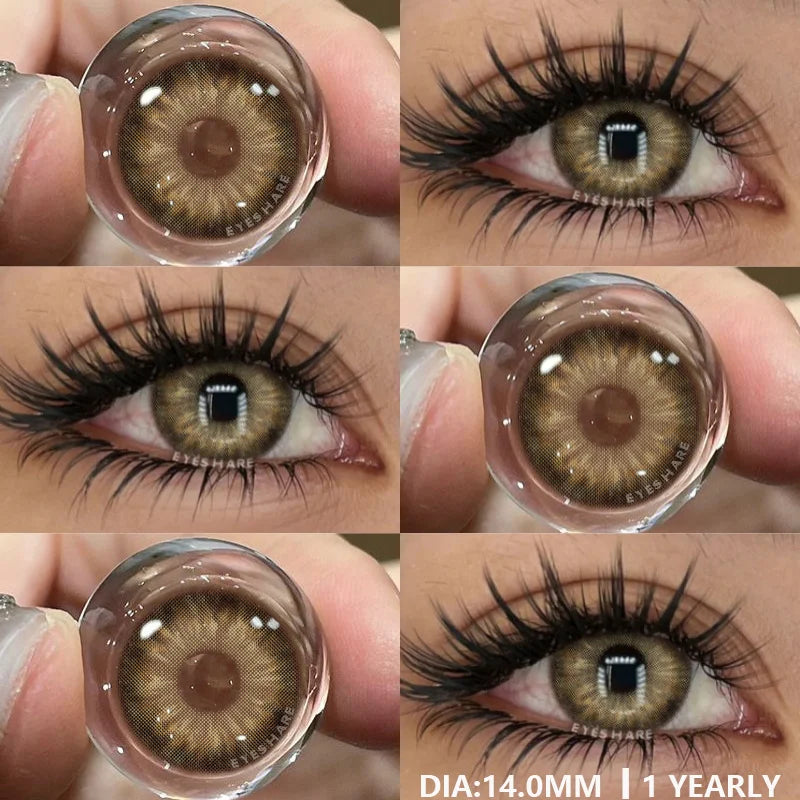 Colored Contact Lenses for Eyes 1pair Gray Pupils Lens Blue Eye Lenses Brown Lens Yearly Green Contacts Cosmetic Lenses