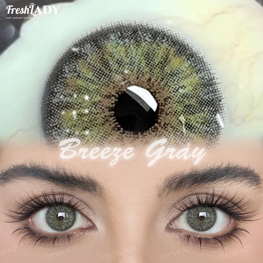 1 Pair Breeze & Chagall Series Colored Contact Lenses Natural Brown Pupils Eyes Contact lenses Gray Soft Contacts 14.20mm
