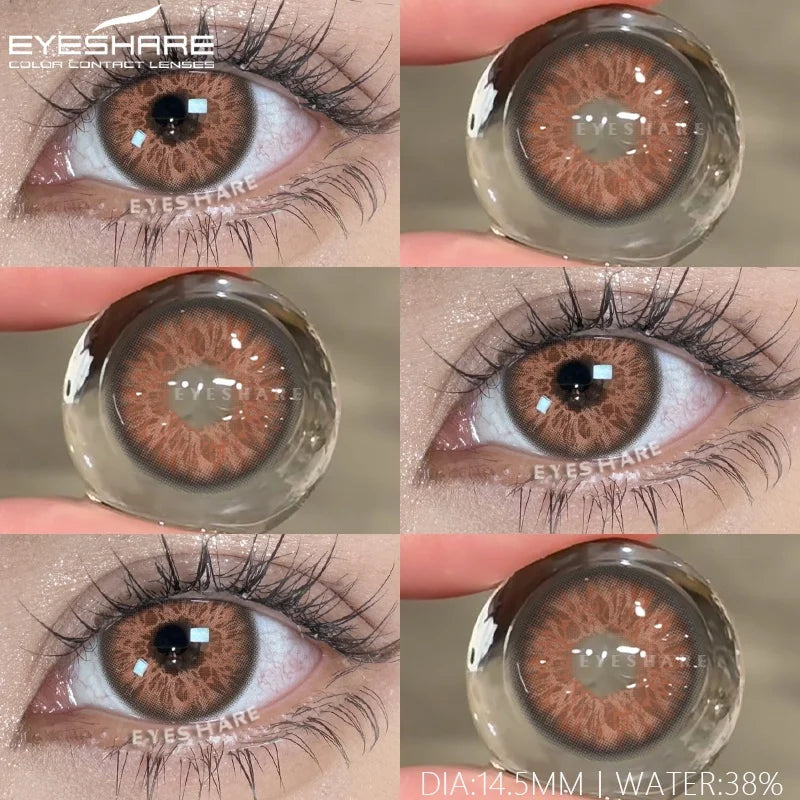 2Pcs Natural Color Contact Lenses for Eyes Korean Brown Lenses Beauty Fashion Gray Lense Blue Eye Lenses Pink Contacts