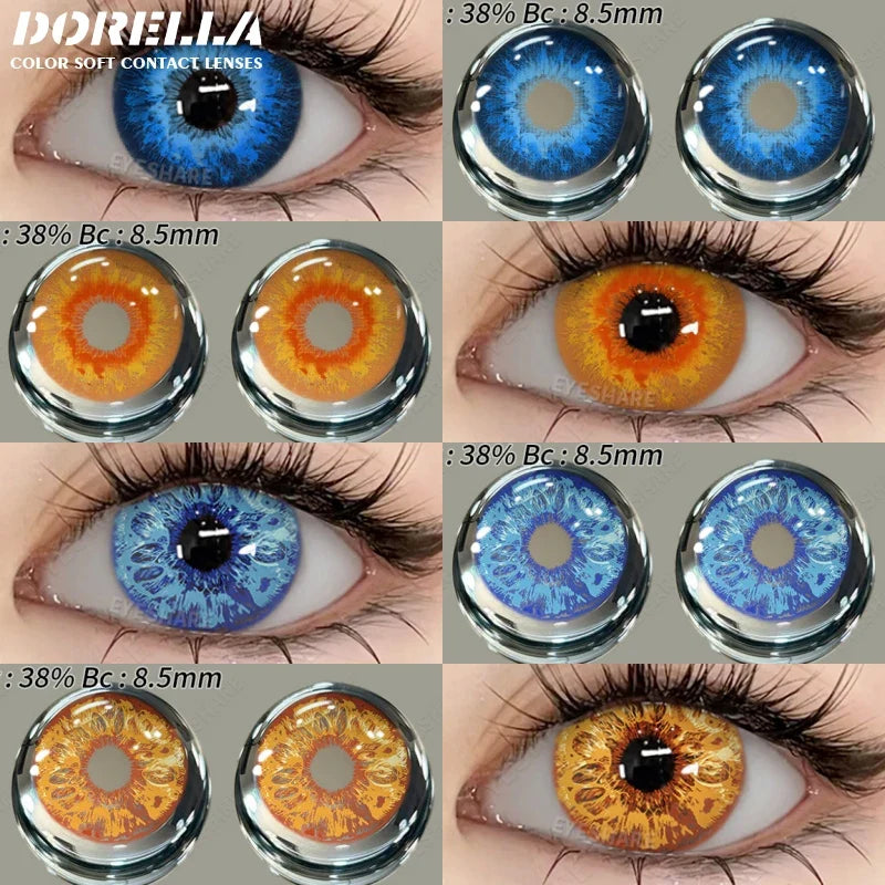 1pair Eyes Lenses for Eyes Blue Lneses Beauty Makeup Yellow Eye Contact Lenses Cosmetic Color Lens Eyes