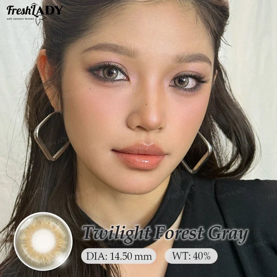 1 Pair Twilight Forest Series Colored Contact Lenses Natural Green Pupils Eyes Contact lenses Soft Contacts 14.50mm