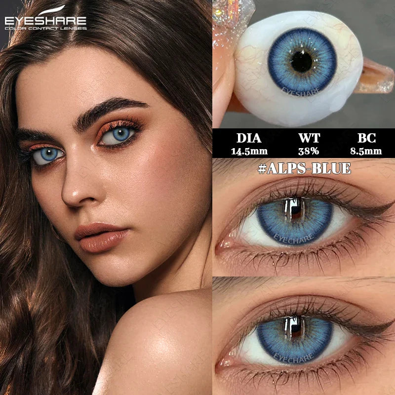 2pcs New High Quality Gray Brown Beauty Pupils Colored Contact Lens Blue Beauty Lenses Yearly Green Eyes Contact