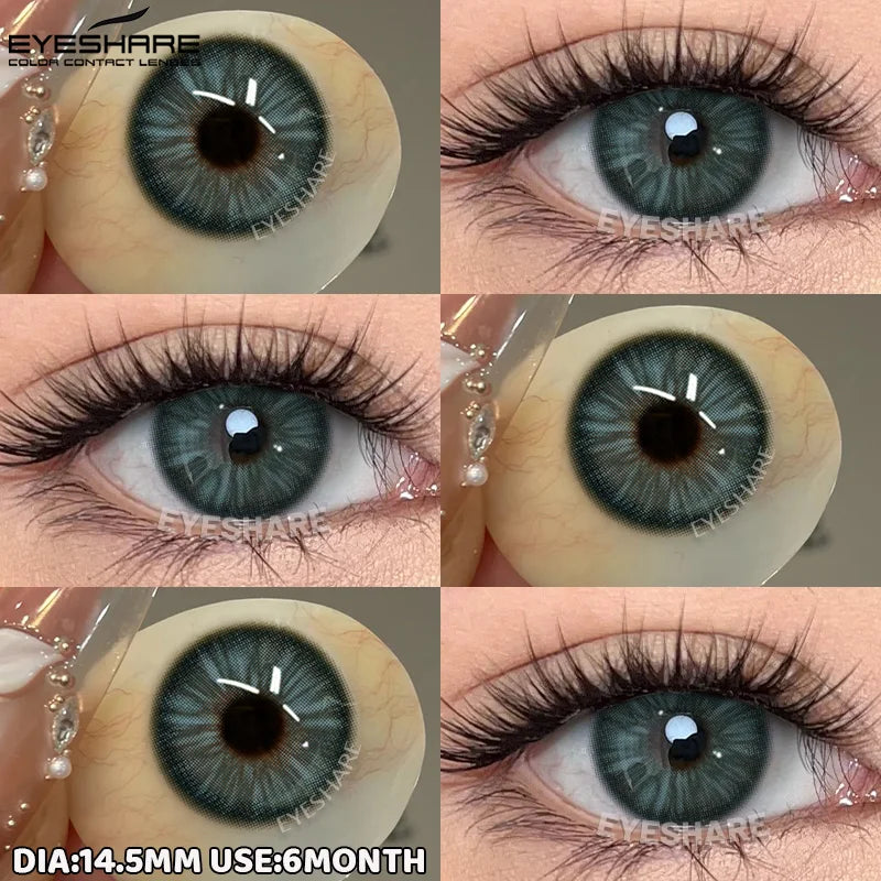 1pair/2pcs Blue Contact Lenses Color Contacts for Eyes Brown Eye Lenses Gray Lenses Yearly Cosmetic Makeup Eye Contacts