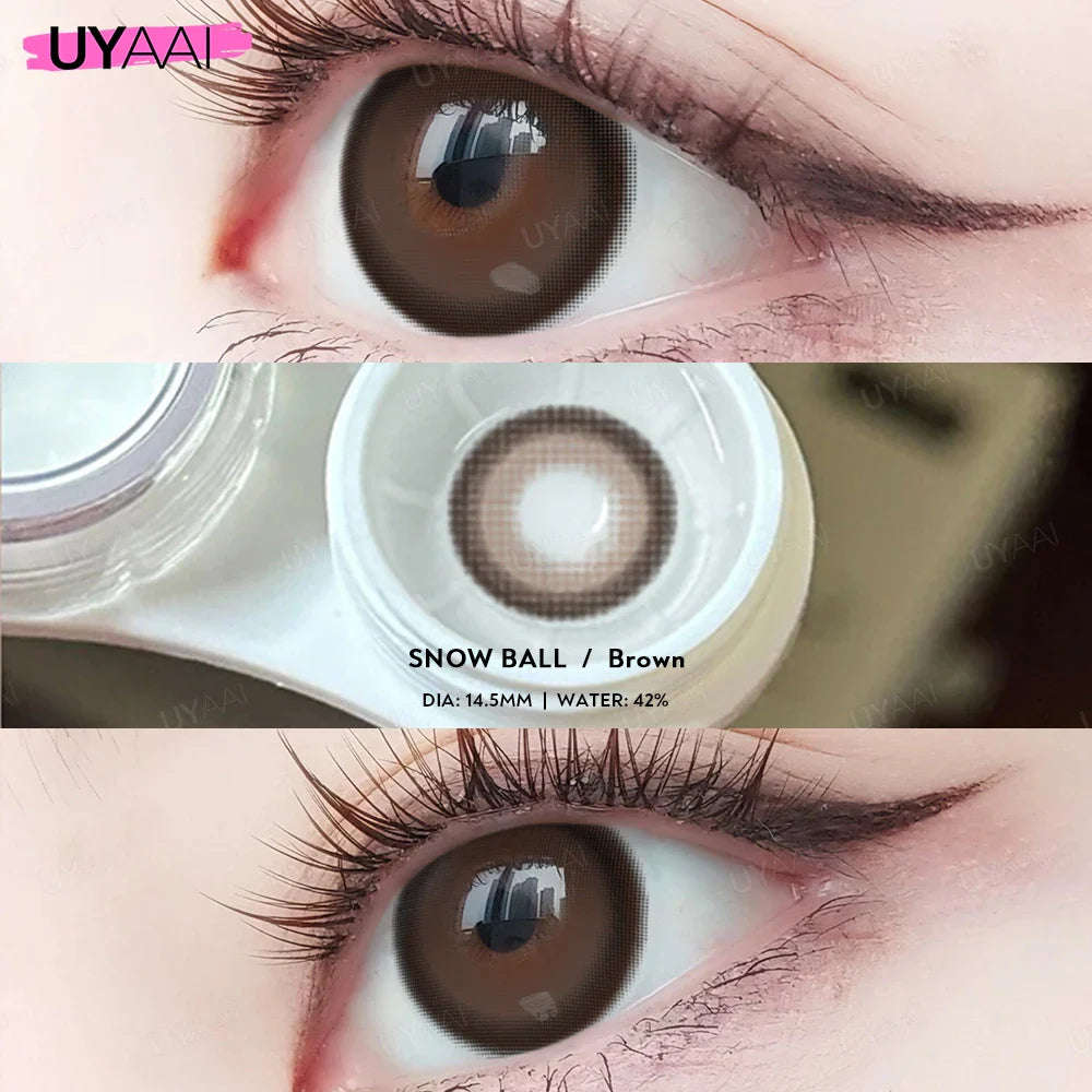 2PCS Color Contact Lenses (Pearl Series) Brown Natural Lenses Gray High Quality Eye Contacts 14.5mm Big Pupil Beauty Lense