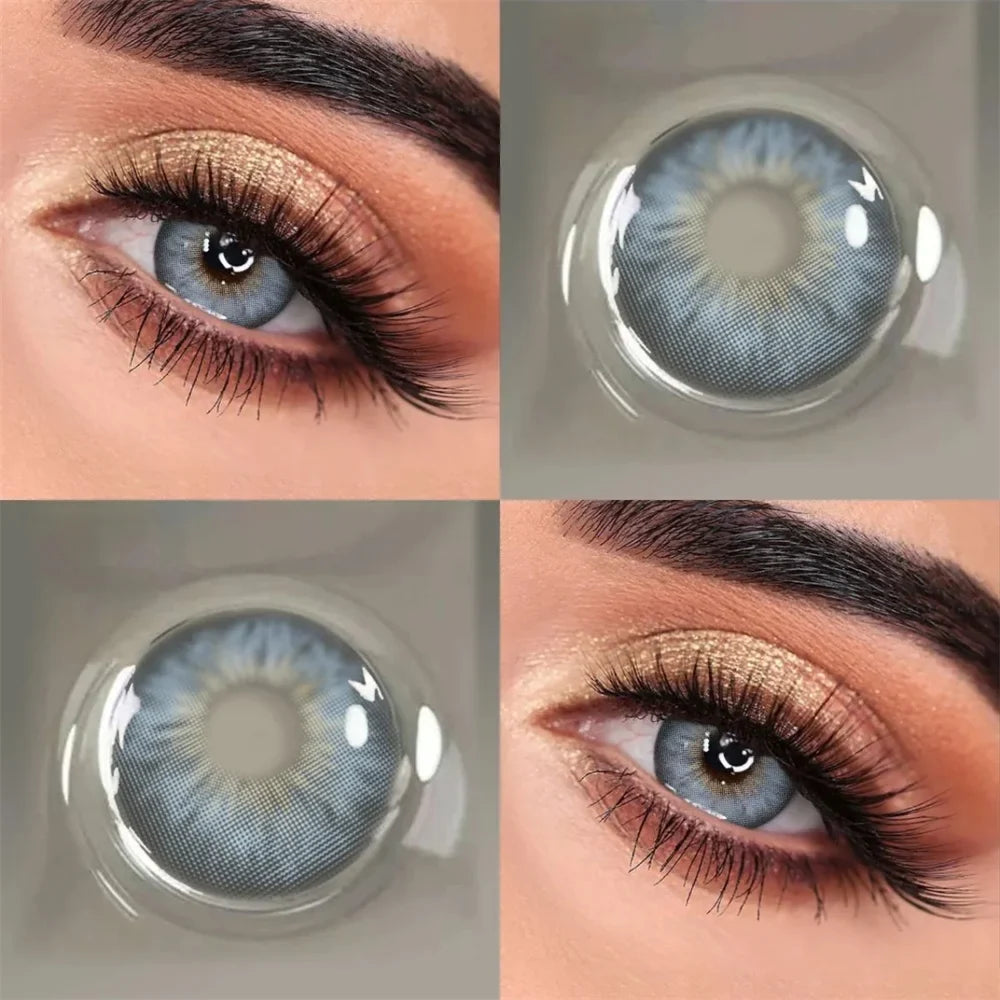 Contacts Colored Contact Lenses Lens Cosmetic Natural Brown 2Pcs 12 Months 1 Year Yearly Use