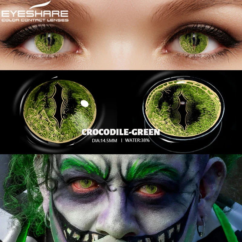 1 Pair Cosplay Contact Lenses For Eyes Beauty Pupils Crazy Halloween Colored Contact Lens Fashion White Cat Eye Soft Lense