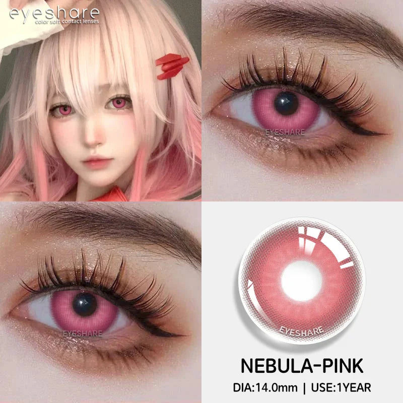 1pair/2pcs Colored Contact Lenses for Eyes Pink Contacts Purple Lenses Cosplay Contact Lenses Yearly Fashion Eye Lenses