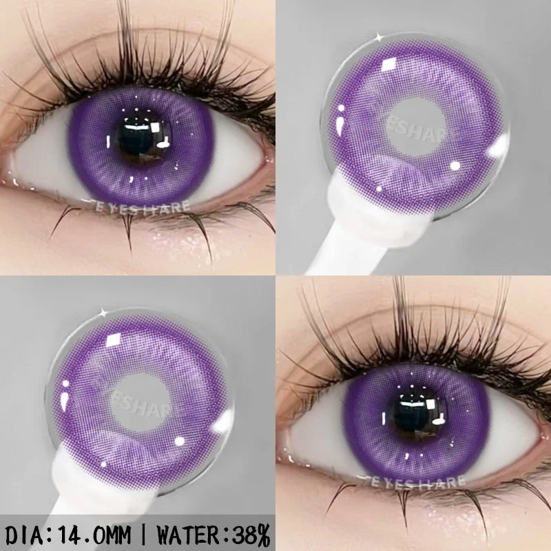 1 Pair Purple Lenses for Eyes Color Contacts Lens Anime Pink Lenses Blue Pupils for Eyes Y2K Lenses for Natural Eyes