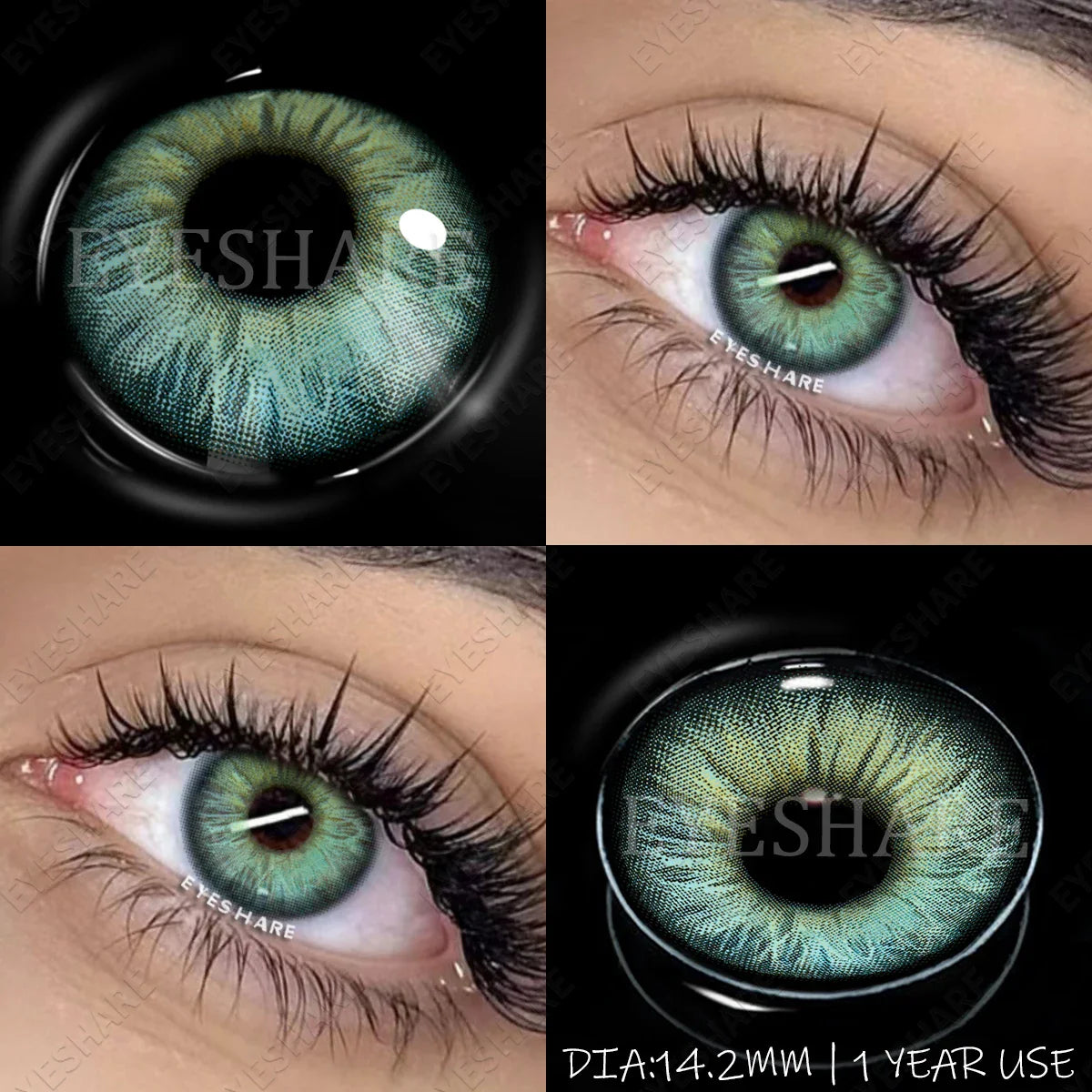 Yearly Use black Color Contact Lenses Cosmetic Natural Contact Lenses Soft Eye Lenses Beauty Pupils 1 Pair 14.2mm