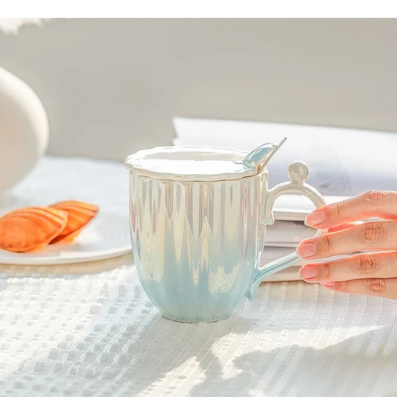 Ceramic Coffee Mug Tea Cup Home Drinking Utensils Pearl Appearance Milk Living Room Decoration Household Items