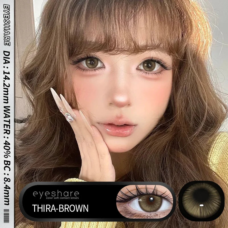1 Pair Color Contact Eye Color Lenses Makeup Natural Brown Lens Cosmetics Gray Eyes Lenses Woman Makeup Blue Beauty Con