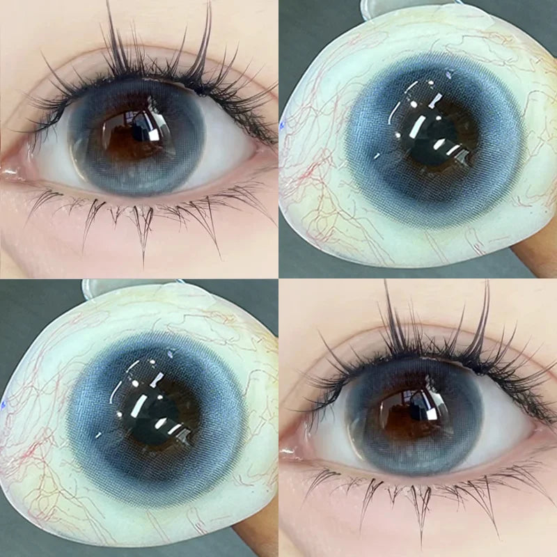 Blue Myopia Contact Lenses for Eyes Color Lenses Cosplay Natural Pupil Beauty Cosmetic Blue Contacts Yearly 2pcs/pair