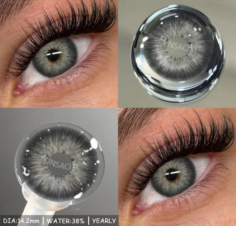 1 Pair Blue Eye Lenses Korean Natural Contact Softlens Color Eye Makeup Contacts Gray Beautiful Pupil Yearly Cosmetics