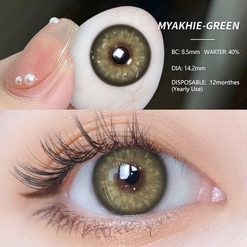1 Pair Natural Color Contact Lenses for Eyes Beauty Pupils Gray Lenses Eye OMG 14.0mm Yearly Use Brown Contact Lenses