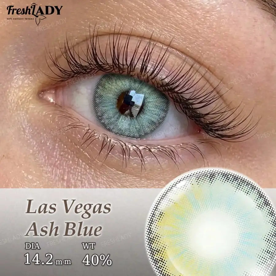 1 Pair Green Blue Colored Contact Lenses Natural Pupils Eyes Soft lenses Soft Contacts 14.20mm