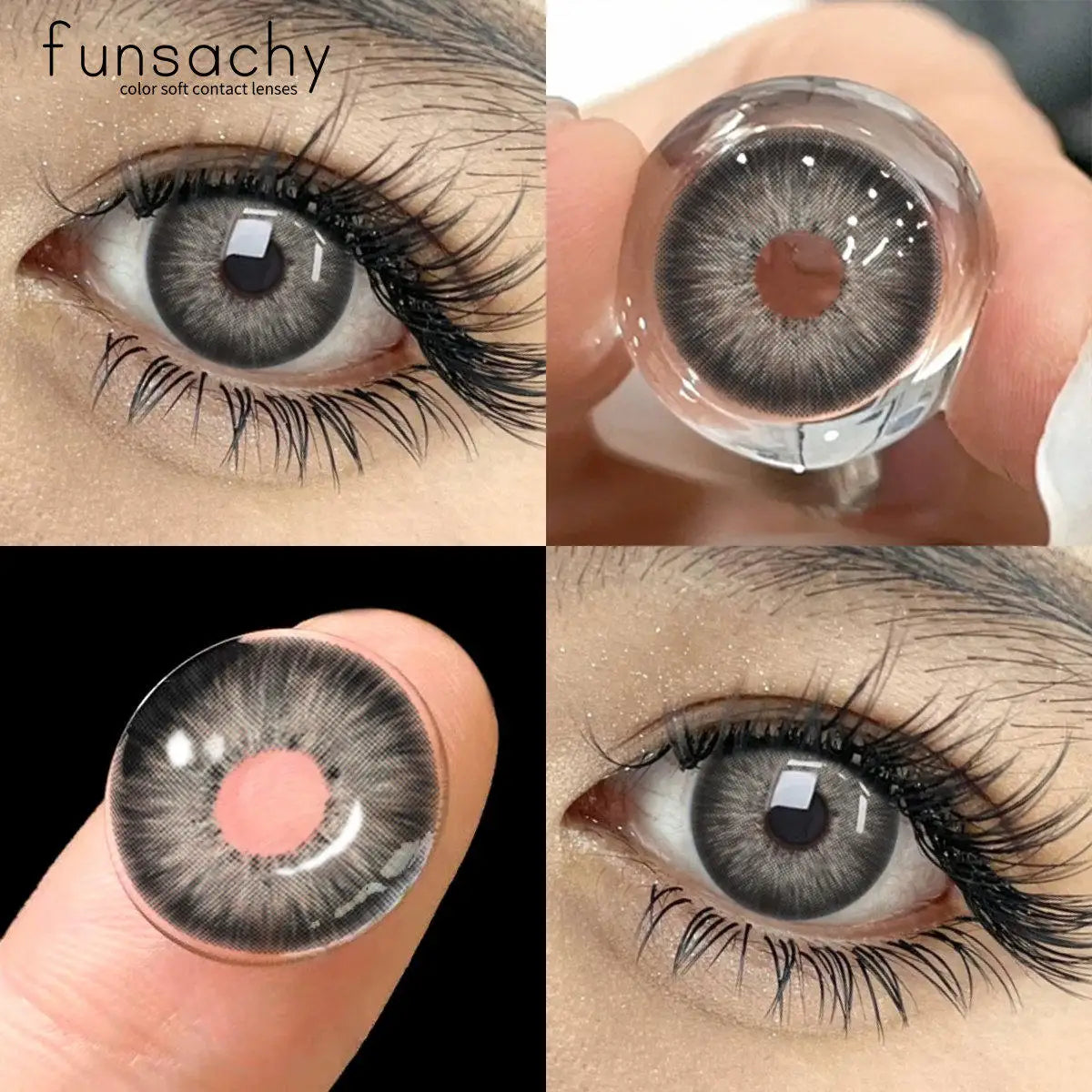 Color Contact Lenses for Eyes 1 Pair Gray Fashion Cosmetic Lenses Green Pupils Gray Natural Eye Contacts Women Eye Lens