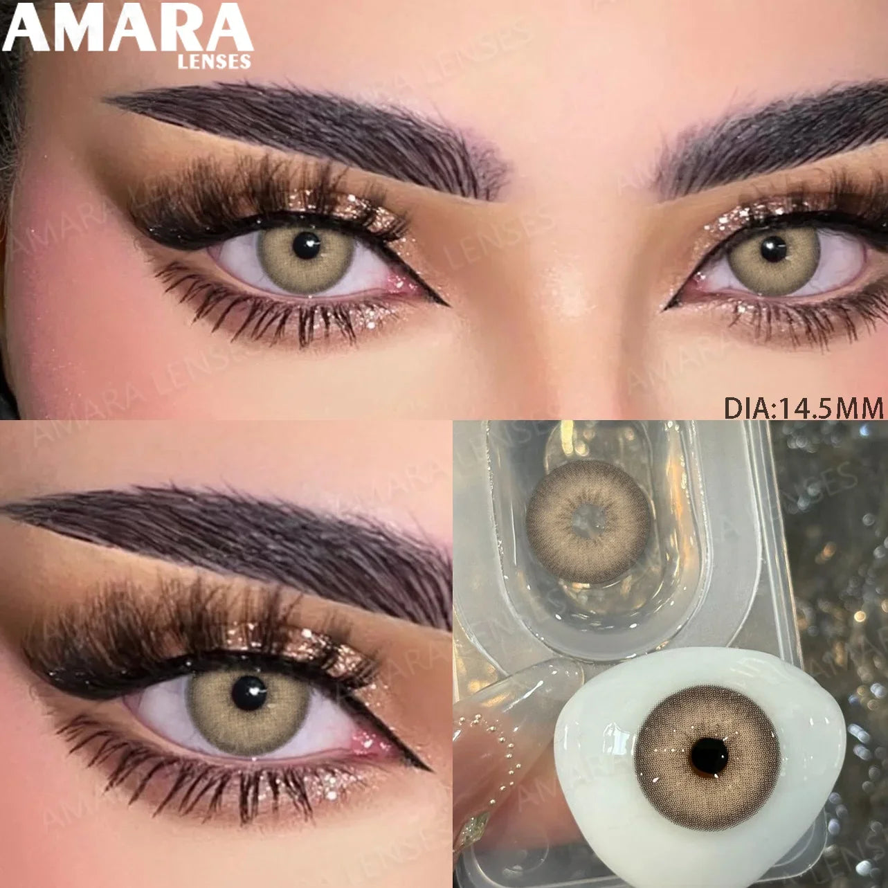 1 Pair Gray Color Contact Lenses for Eyes 14.5mm Fashion Contact Lenses Brown Natural Contact Lenses Gray Soft Lens