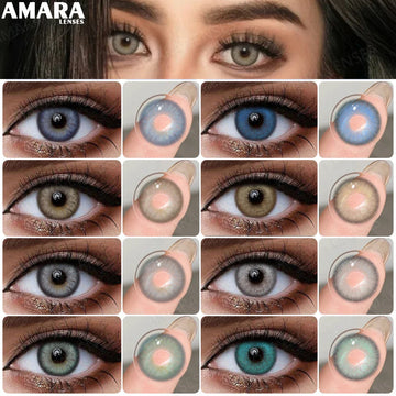 1Pair Fashion Colored Contact Lenses for Eyes Big Blue Eye Lens Natural Yearly Cosmetics Beauty Women Men Pupils