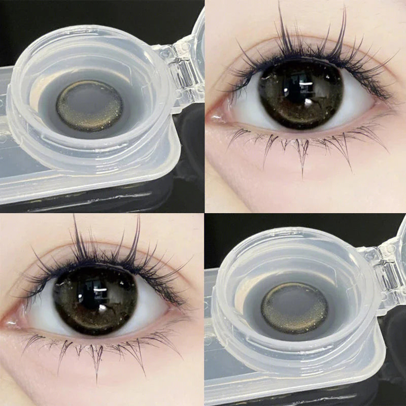 2pcs Brown Colored Beautiful Pupil Contact Lenses Cosmetic for Eyes With Diopter Natural Prescription Large Diameter New