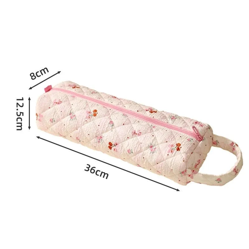 Storage Bag Large Capacity Polyester Material Portable Wear-resistant Portable Drum Hair Dryer Bag Floral Storage Bag