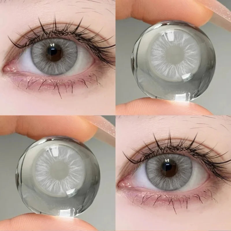 1 Pair Color Contact Lenses For Eyes Natural Gray Blue Beautiful Pupil Soft Natural Accessories Yearly Cosmetic Pupils