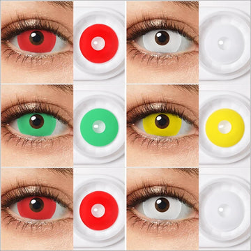 17mm Halloween Contact Lenses For Cosplay Contact Lenses Red Fluorescent Lenses Luminous Contact Lenses Yearly