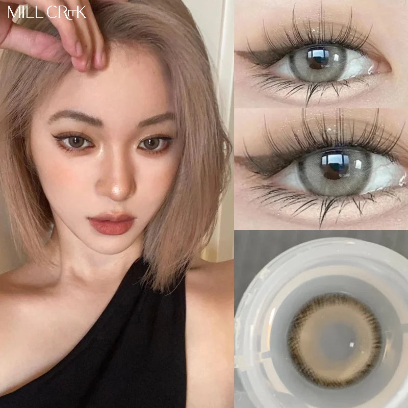 1pair Brown Color Contact Lenses For Eyes Colored Lenses Black Lenses Natural Colorful Contact Lenses Cosmetic Yearly