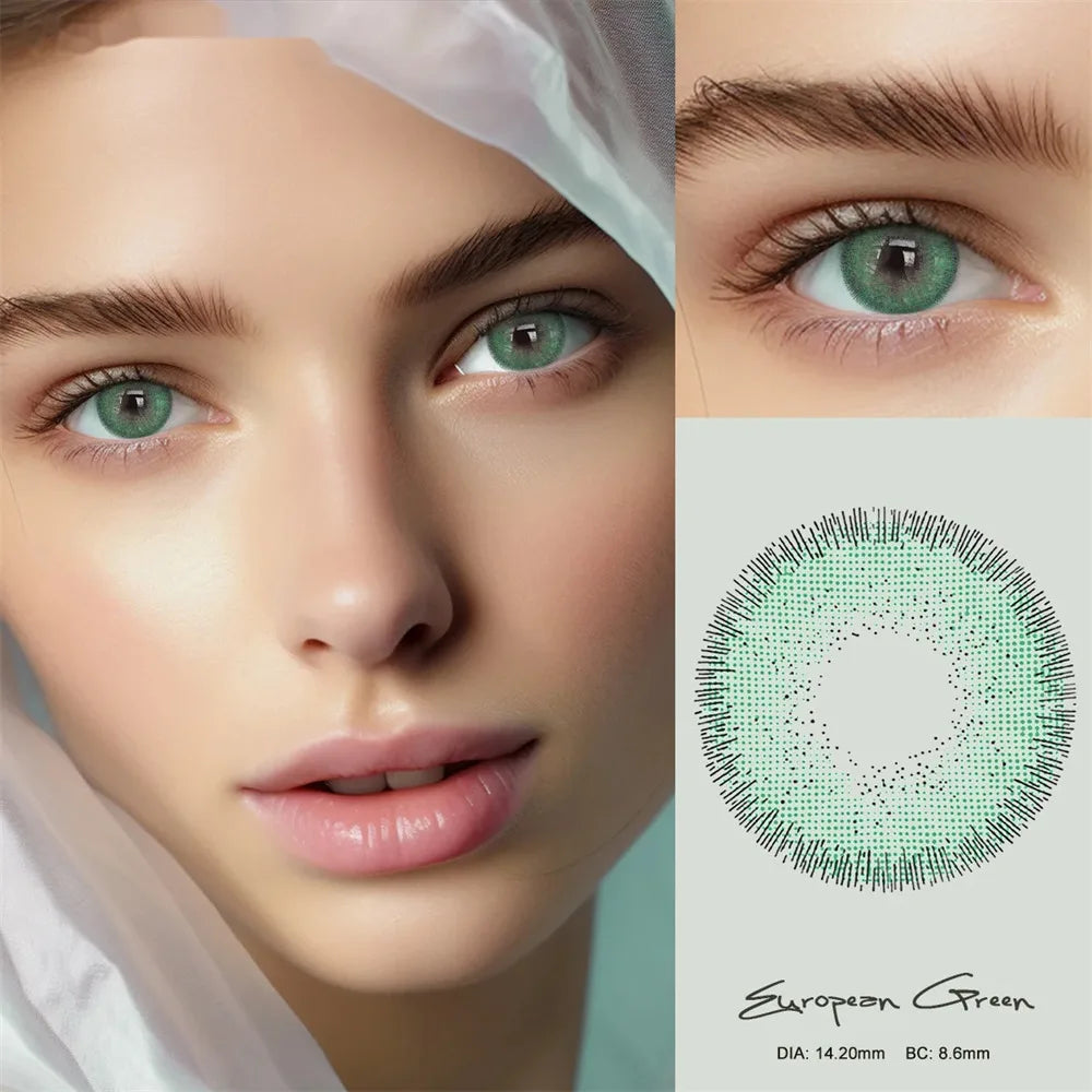 Eyes Color Contacts Colored Contact Lenses Lens Small Pupil Beauty Prescription Myopia Daily 14.2mm 2Pcs Half Year