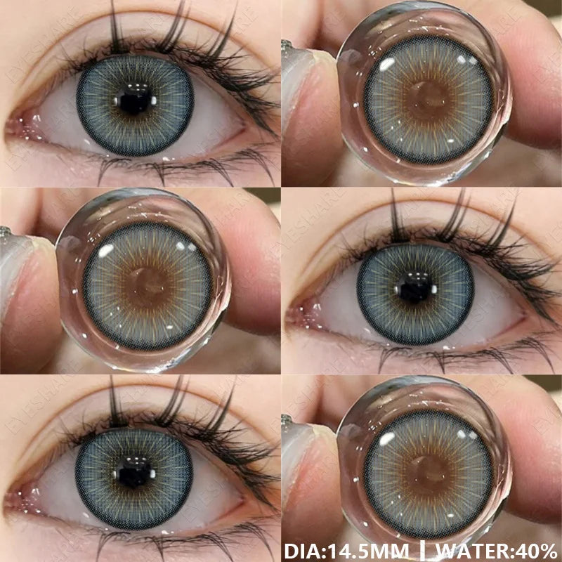 Colored Contacts Lenses for Eyes Fashion Blue Contact Lenses Brown Lenses Cosmetic Green Eye Contacts Yearly 2pcs/pair