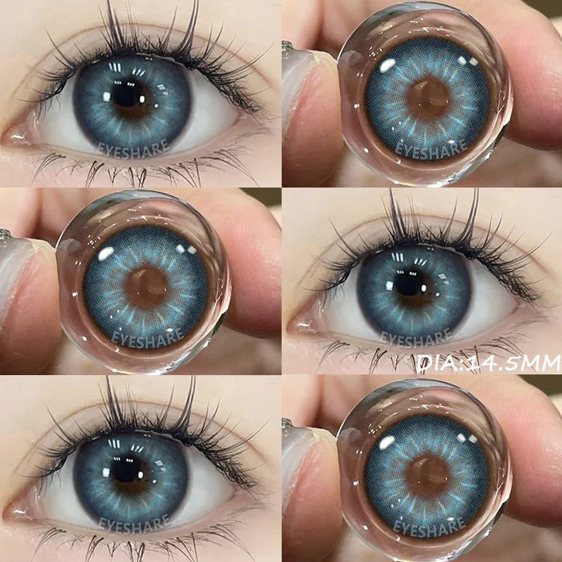 1 Pair 14.5MM Large Diameter Color Contact Lenses Big Eyes Black Contacts For Eyes Brown Lenses Cosmetic Contact Lenses