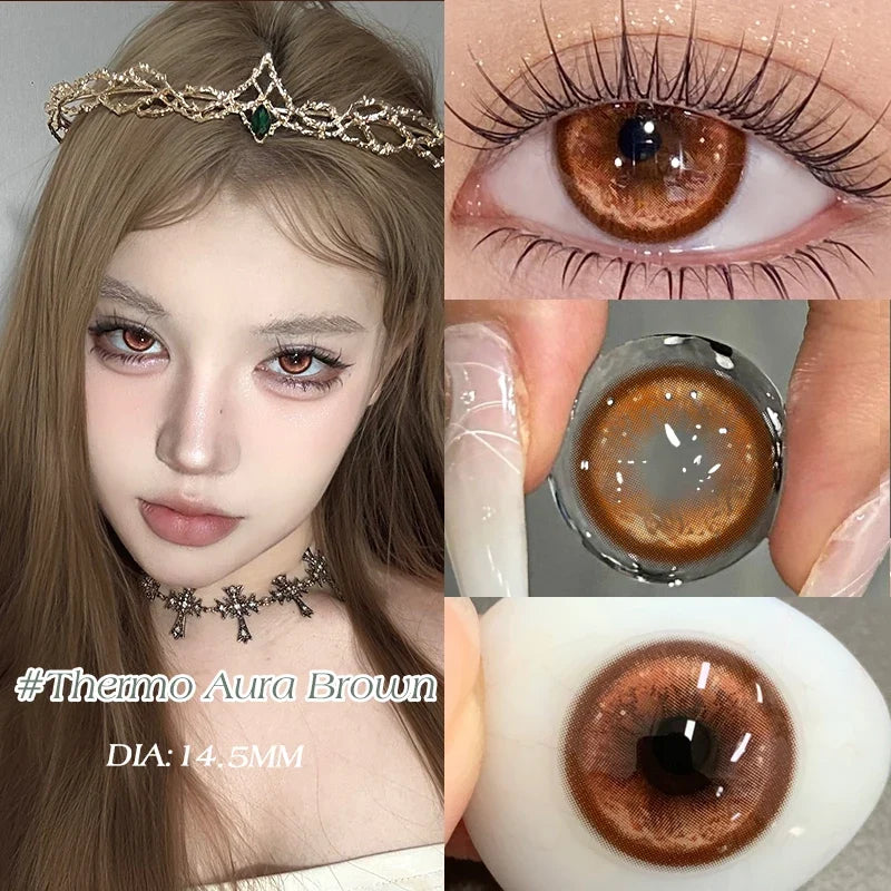 2PCS Natural Blue Contact Lenses for Eyes with Prescription Beauty Pupils Contact Lens Cosmetics Fast Shipping Yearly