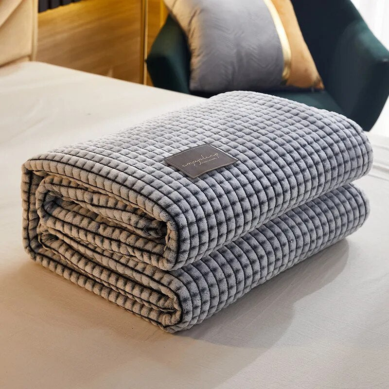 Blanket for Bed Sofa, Milk Flannel Warm Soft Winter Blankets And Throws Thick Wool Fleece Throw Bedspread Same Size
