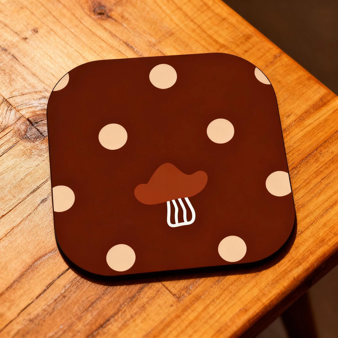Lovely Forest Mushroom Print Dining Mat Non-Slip Water Absorbent Pot Cushion Cute Style Coffee Mug Pad Table Surface Protection