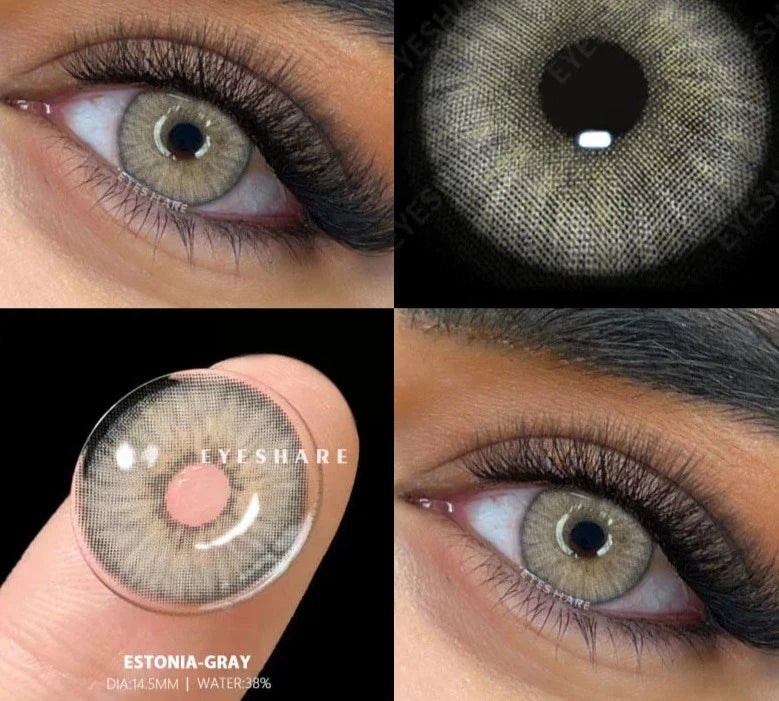 2pcs New Colored Contact Lenses Fashion Yearly Green Eyes Lenses Natural Blue Eye Lenses Gray Pupils Lens