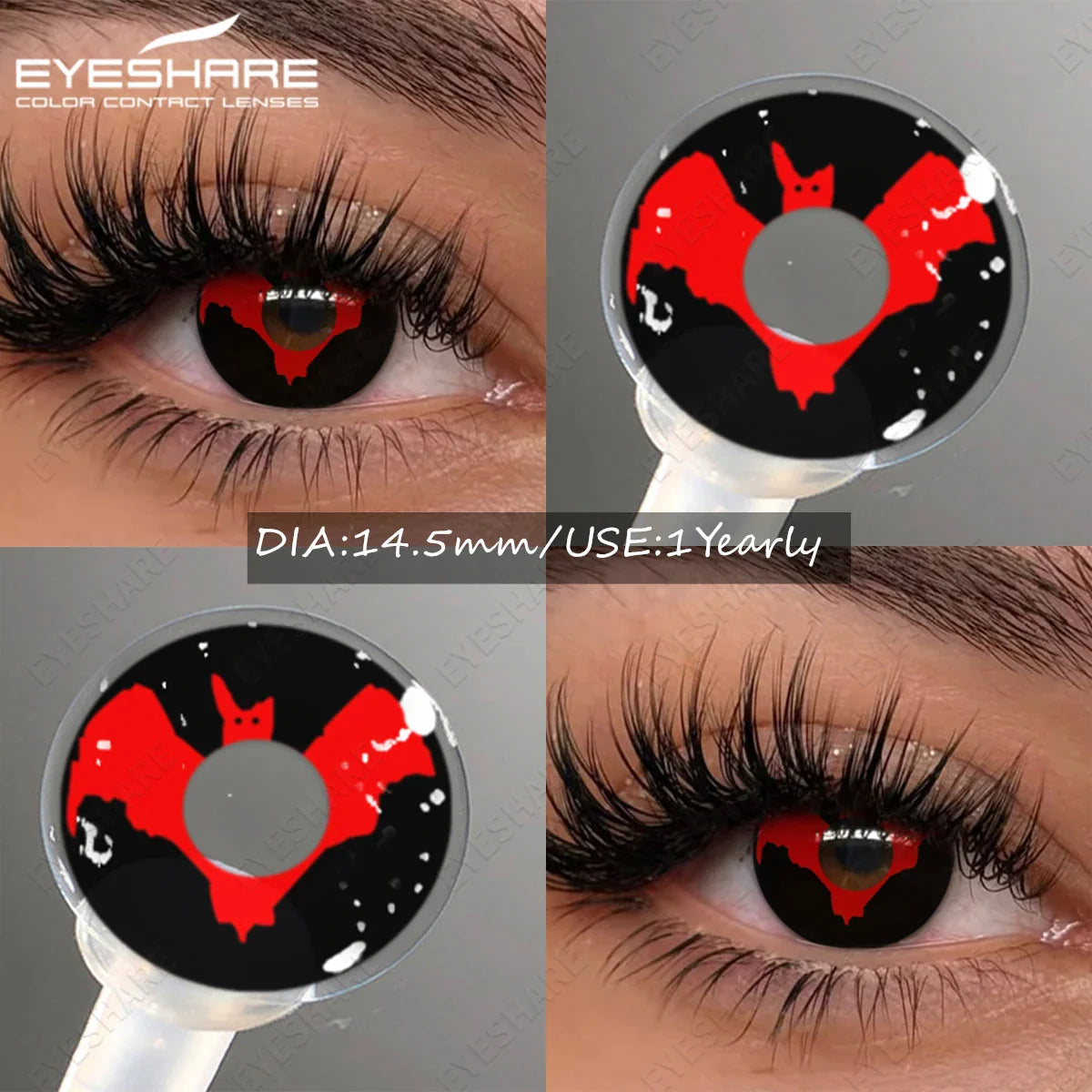 Color Contact Lenses for Halloween Vampire Cosplay Cosmetic Contact Lens Anime Lenses with Red Pupils for Parties Year