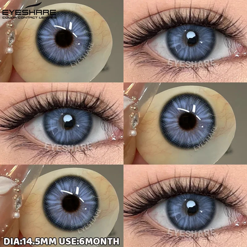 1pair/2pcs Blue Contact Lenses Color Contacts for Eyes Brown Eye Lenses Gray Lenses Yearly Cosmetic Makeup Eye Contacts